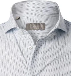 fakts Hemd 6045/214 Slim Fit, Jersey geruchshemmend, Hellblau gemustert, Hellblau -hemdenverkauf 376311 norm2