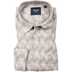 JOOP! Hemd Hanson 30028573/041 Baumwolle, Hellgrau kariert, Hellgrau