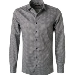 ETERNA Hemd 3391/F170/67/39 Slim Fit, Baumwolle, Navy-grau gemustert, Navy-grau