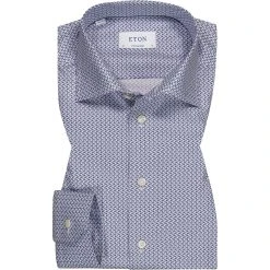 ETON Hemd 1000/02500/25 Contemporary Fit, Baumwolle, Blau gemustert, Blau