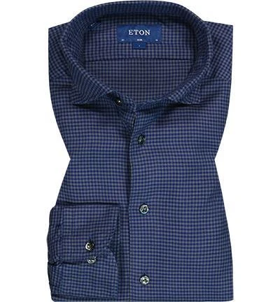 ETON Hemd 1000/02376/29 Slim Fit, Baumwolle, Dunkelblau gemustert, Dunkelblau 2 ETON Hemd 1000/02376/29 Slim Fit, Baumwolle, Dunkelblau gemustert, Dunkelblau – Bild 2