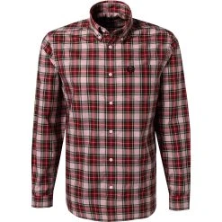 Fred Perry Hemd M2688/J10 Baumwolle, Rot-rosa kariert, Rot-rosa