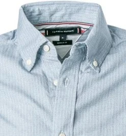 Tommy Hilfiger Hemd MW0MW20544/0GY Regular Fit, Bio Baumwolle, Weiß-blau gemustert, Blau -hemdenverkauf 376580 norm2