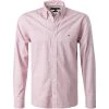Tommy Hilfiger Hemd MW0MW20544/0K5 Regular Fit, Bio Baumwolle, Weiß-rot gemustert, Weiß-rot