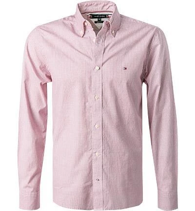 Tommy Hilfiger Hemd MW0MW20544/0K5 Regular Fit, Bio Baumwolle, Weiß-rot gemustert, Weiß-rot 2 Tommy Hilfiger Hemd MW0MW20544/0K5 Regular Fit, Bio Baumwolle, Weiß-rot gemustert, Weiß-rot – Bild 2