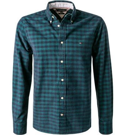 Tommy Hilfiger Hemd MW0MW20459/0MT Regular Fit, Bio Baumwolle, Navy-smaragd kariert, Navy-smaragd 2 Tommy Hilfiger Hemd MW0MW20459/0MT Regular Fit, Bio Baumwolle, Navy-smaragd kariert, Navy-smaragd – Bild 2