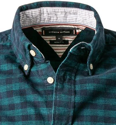 Tommy Hilfiger Hemd MW0MW20459/0MT Regular Fit, Bio Baumwolle, Navy-smaragd kariert, Navy-smaragd 3 Tommy Hilfiger Hemd MW0MW20459/0MT Regular Fit, Bio Baumwolle, Navy-smaragd kariert, Navy-smaragd – Bild 3