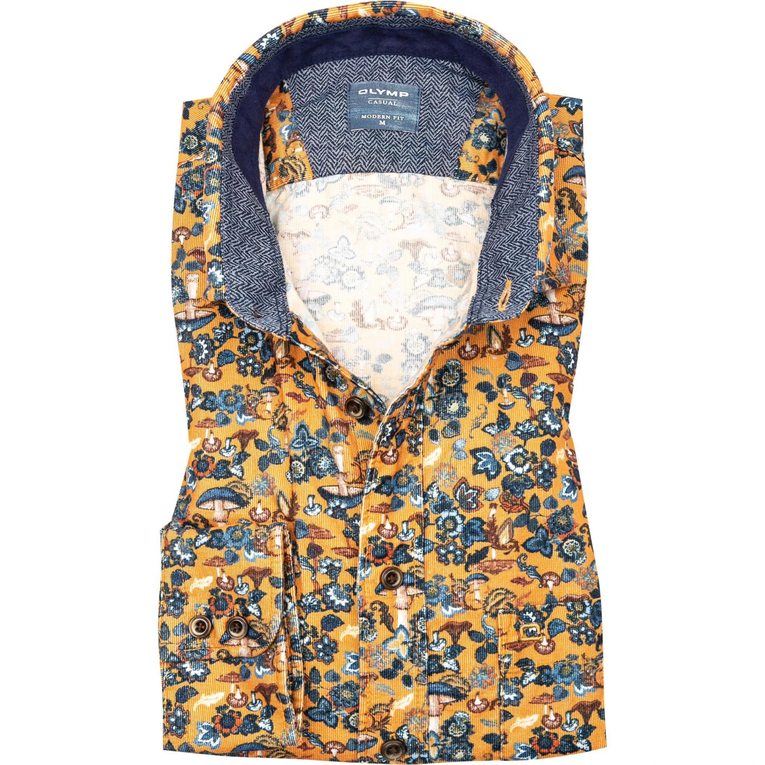 OLYMP Casual Modern Fit 4060/84/56 Hemd, Cord, Ocker gemustert, Ocker 1 OLYMP Casual Modern Fit 4060/84/56 Hemd, Cord, Ocker gemustert, Ocker