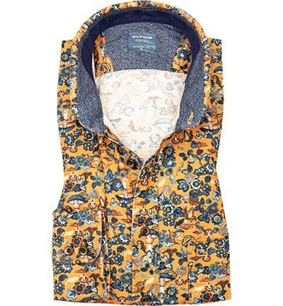 OLYMP Casual Modern Fit 4060/84/56 Hemd, Cord, Ocker gemustert, Ocker 2 OLYMP Casual Modern Fit 4060/84/56 Hemd, Cord, Ocker gemustert, Ocker – Bild 2