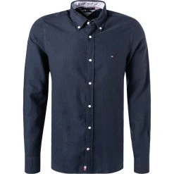 Tommy Hilfiger Hemd MW0MW21100/DW5 Baumwolle-Leinen, Nachtblau