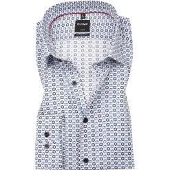 OLYMP Luxor Modern Fit 1328/84/00 Hemd, Baumwolle, Weiß-blau gemustert, Weiß