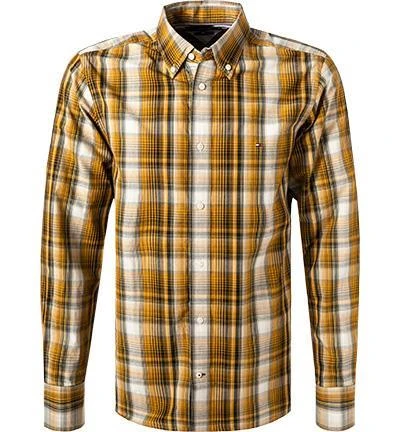 Tommy Hilfiger Hemd MW0MW21101/0RD Regular Fit, Bio Baumwolle, Ockergelb kariert, Ockergelb 2 Tommy Hilfiger Hemd MW0MW21101/0RD Regular Fit, Bio Baumwolle, Ockergelb kariert, Ockergelb – Bild 2