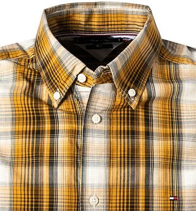 Tommy Hilfiger Hemd MW0MW21101/0RD Regular Fit, Bio Baumwolle, Ockergelb kariert, Ockergelb 3 Tommy Hilfiger Hemd MW0MW21101/0RD Regular Fit, Bio Baumwolle, Ockergelb kariert, Ockergelb – Bild 3