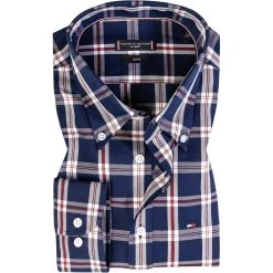 Tommy Hilfiger Hemd MW0MW20831/0KP Slim Fit, Baumwolle, Blau kariert , Blau