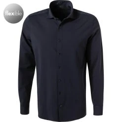 OLYMP Level Five Body Fit 69EL 2006/89/18 Hemd, Jersey geruchshemmend, Extra langer Arm, Marineblau, Marine