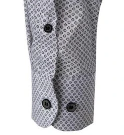 OLYMP Level Five Body Fit 2078/84/68 Hemd, Mikrofaser atmungsaktiv, Weiß-schwarz gemustert, Schwarz -hemdenverkauf 376675 norm3