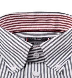 Tommy Hilfiger Hemd MW0MW20825/0GY Regular Fit, Bio Baumwolle, Navy-weiß gestreift, Navy-weiß -hemdenverkauf 376676 norm2