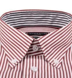 Tommy Hilfiger Hemd MW0MW20825/0KP Regular Fit, Bio Baumwolle, Rot-weiß gestreift, Rot-weiß -hemdenverkauf 376677 norm2