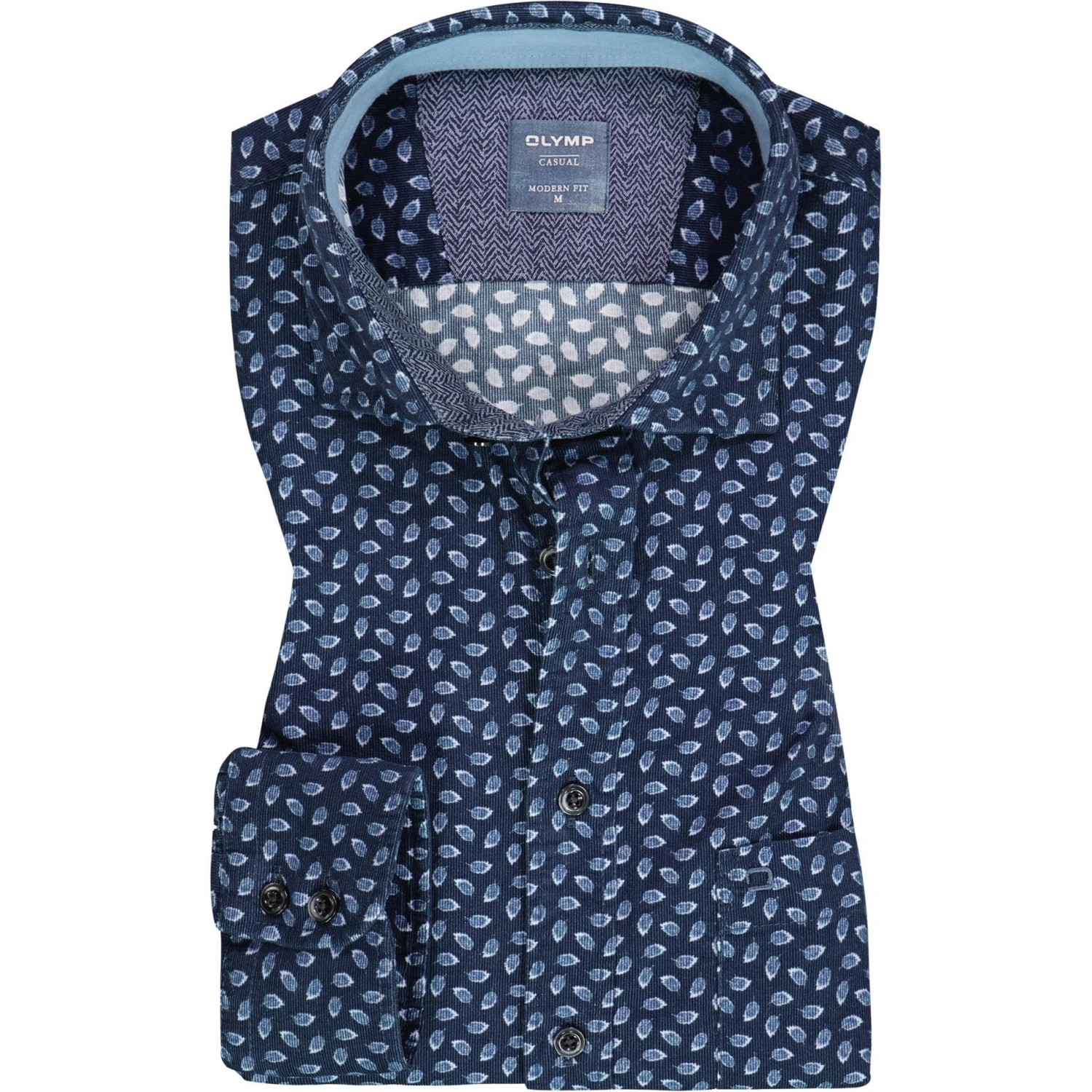 OLYMP Casual Modern Fit 4062/84/18 Hemd, Cord, Marineblau gemustert, Marine 1 OLYMP Casual Modern Fit 4062/84/18 Hemd, Cord, Marineblau gemustert, Marine