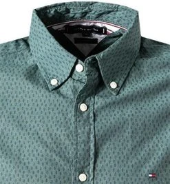 Tommy Hilfiger Hemd MW0MW20553/0H7 Slim Fit, Bio Baumwolle, Grün gemustert, Grün -hemdenverkauf 376680 norm2