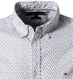 Tommy Hilfiger Hemd MW0MW20553/0K4 Slim Fit, Bio Baumwolle, Weiß gemustert, Weiß -hemdenverkauf 376681 norm2