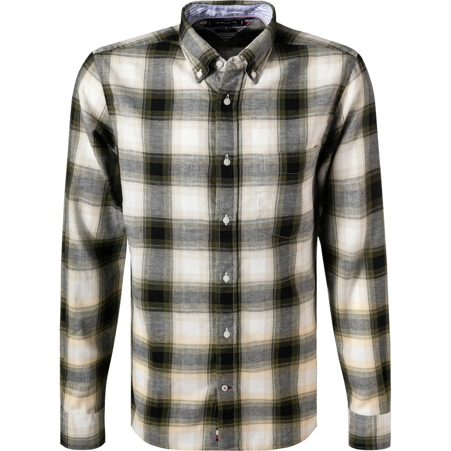 Tommy Hilfiger Hemd MW0MW20461/0N1 Regular Fit, Baumwolle-Leinen, Olivgrün kariert, Oliv 1 Tommy Hilfiger Hemd MW0MW20461/0N1 Regular Fit, Baumwolle-Leinen, Olivgrün kariert, Oliv