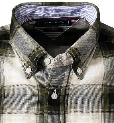 Tommy Hilfiger Hemd MW0MW20461/0N1 Regular Fit, Baumwolle-Leinen, Olivgrün kariert, Oliv 3 Tommy Hilfiger Hemd MW0MW20461/0N1 Regular Fit, Baumwolle-Leinen, Olivgrün kariert, Oliv – Bild 3