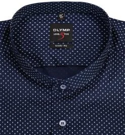 OLYMP Level Five Body Fit 69EL 2140/89/18 Hemd, Baumwolle, Extra langer Arm, Marineblau gemustert, Marine -hemdenverkauf 376698 norm2
