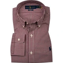 Polo Ralph Lauren Hemd 710849298/006 Slim Fit, Baumwolle, Rot-weiß kariert, Rot-weiß
