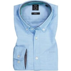 BOSS Hemd Rod 50458392/495 Slim Fit, Baumwolle, Hellblau