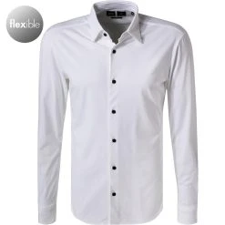 BOSS Hemd Roan 50458367/100 Slim Fit, Jersey, Weiß