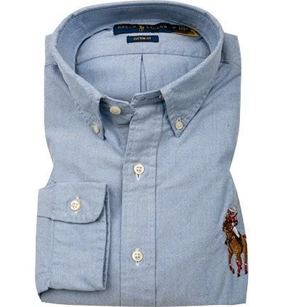 Polo Ralph Lauren Hemd 710859259/001 Custom Fit, Baumwolle, Blau meliert, Blau 2 Polo Ralph Lauren Hemd 710859259/001 Custom Fit, Baumwolle, Blau meliert, Blau – Bild 2