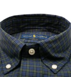 Polo Ralph Lauren Hemd 710767399/003 Custom Fit, Baumwolle, Grün-navy kariert, Grün-navy -hemdenverkauf 376887 norm2