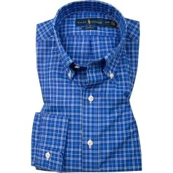 Polo Ralph Lauren Hemd 710767399/004 Custom Fit, Baumwolle, Blau kariert, Blau
