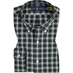 Polo Ralph Lauren Hemd 710853390/002 Custom Fit, Baumwolle, Grün-navy kariert, Grün-navy