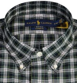 Polo Ralph Lauren Hemd 710853390/002 Custom Fit, Baumwolle, Grün-navy kariert, Grün-navy -hemdenverkauf 376893 norm2