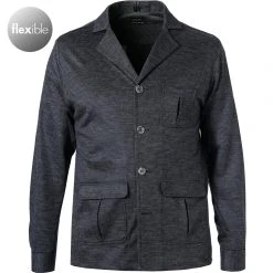 HILTL Overshirt Jake 14161/1001/10 Regular Fit, Jersey, Dunkelblau gemustert, Dunkelblau