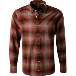 BOGNER Hemd Timi 5867/6960/592 Twill, Rotbraun-grau kariert, Rot
