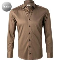 ETERNA Hemd 2159/YS82/67/34 Slim Fit, Jersey CO2-Neutral, Taupe
