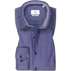 ETERNA Hemd 2338/XS5P/18 Modern Fit, Twill CO2-Neutral, Dunkelblau meliert, Dunkelblau