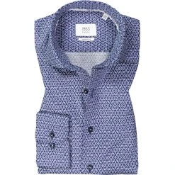 ETERNA Hemd 8075/XS82/18 Modern Fit, Twill CO2-Neutral, Blau-weiß gemustert, Blau-weiß