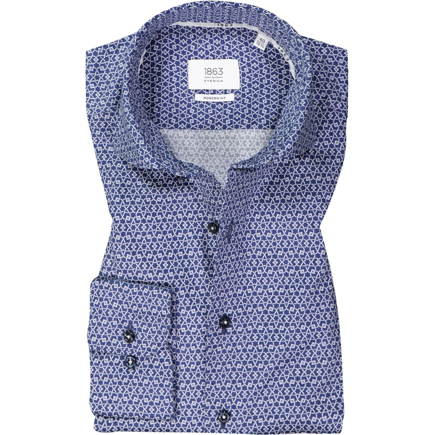 ETERNA Hemd 8075/XS82/18 Modern Fit, Twill CO2-Neutral, Blau-weiß gemustert, Blau-weiß 1 ETERNA Hemd 8075/XS82/18 Modern Fit, Twill CO2-Neutral, Blau-weiß gemustert, Blau-weiß