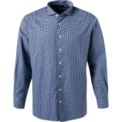 ETON Hemd 1000/02555/25 Contemporary Fit, Flanell, Blau kariert, Blau