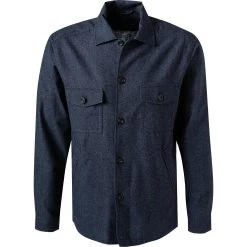 ETON Overshirt 1000/01909/28 Wolle-Kaschmir, Dunkelblau meliert, Dunkelblau