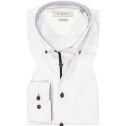 bugatti Hemd 9350/88500/10 Modern Fit, Baumwolle, Weiß