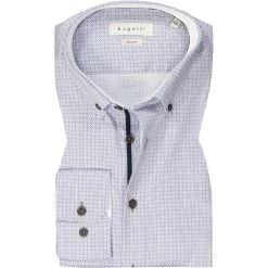 bugatti Hemd 9350/88501/350 Modern Fit, Baumwolle, Hellblau gemustert, Hellblau