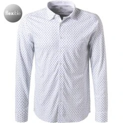 DESOTO Hemd Kent 47028-3/151 Jersey, Weiß-blau gemustert, Weiß-blau