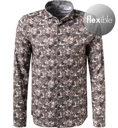 DESOTO Hemd New Hai 48107-3/827 Jersey, Braun gemustert, Braun 2 DESOTO Hemd New Hai 48107-3/827 Jersey, Braun gemustert, Braun – Bild 2