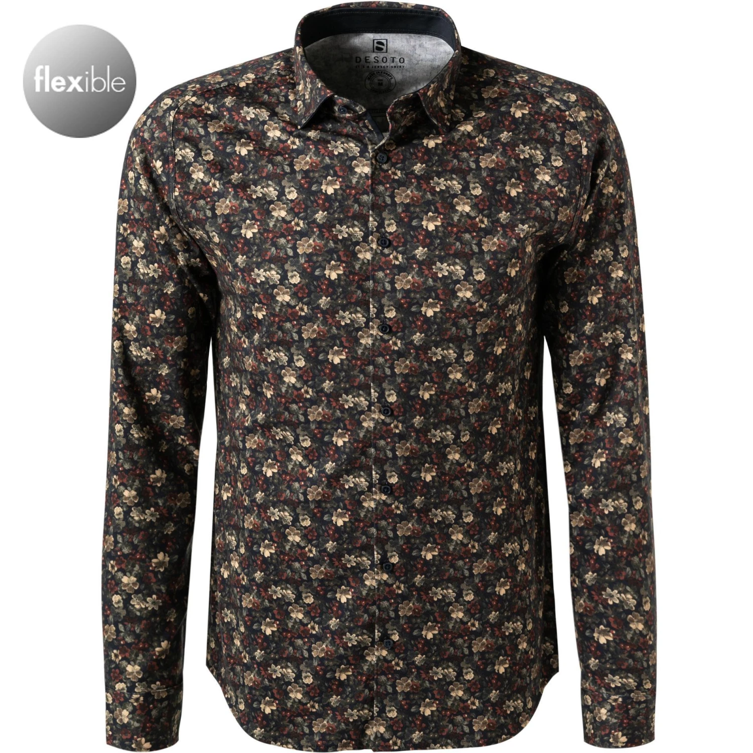 DESOTO Hemd Kent 48328-3/648 Jersey, Multicolor gemustert, Multicolor 1 DESOTO Hemd Kent 48328-3/648 Jersey, Multicolor gemustert, Multicolor