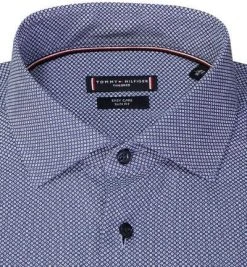 Tommy Hilfiger Hemd MW0MW20827/0GY Slim Fit, Bio Baumwolle, Navy-weiß gemustert, Navy-weiß -hemdenverkauf 377441 norm2